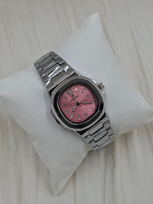 Shop Pink and Silver Wristwatch for Women at ElsaLagos in Nigeria