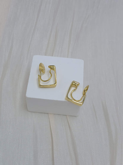 Square clip on earrings