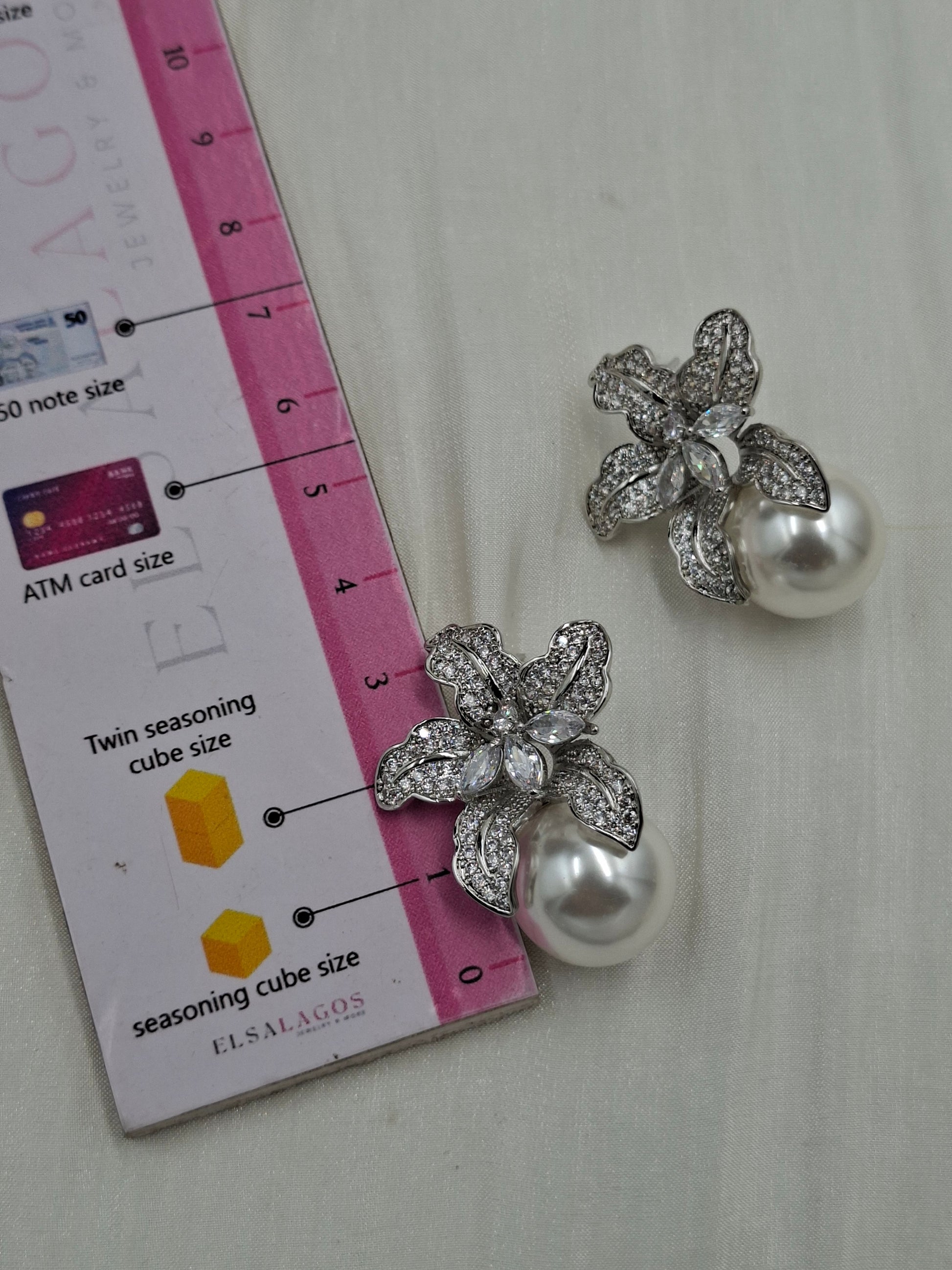 Shop Silver Pearl Earring at Elsa Lagos in Nigeria
