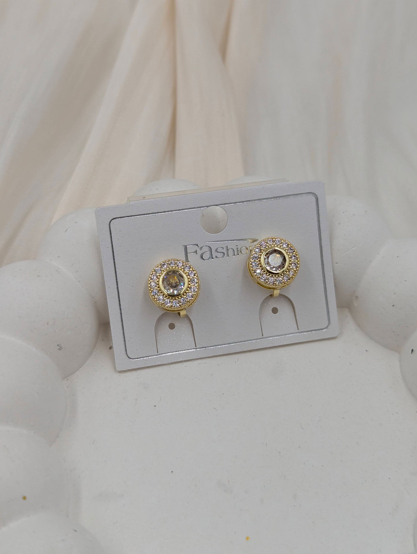 Zirconia Clip On Earrings