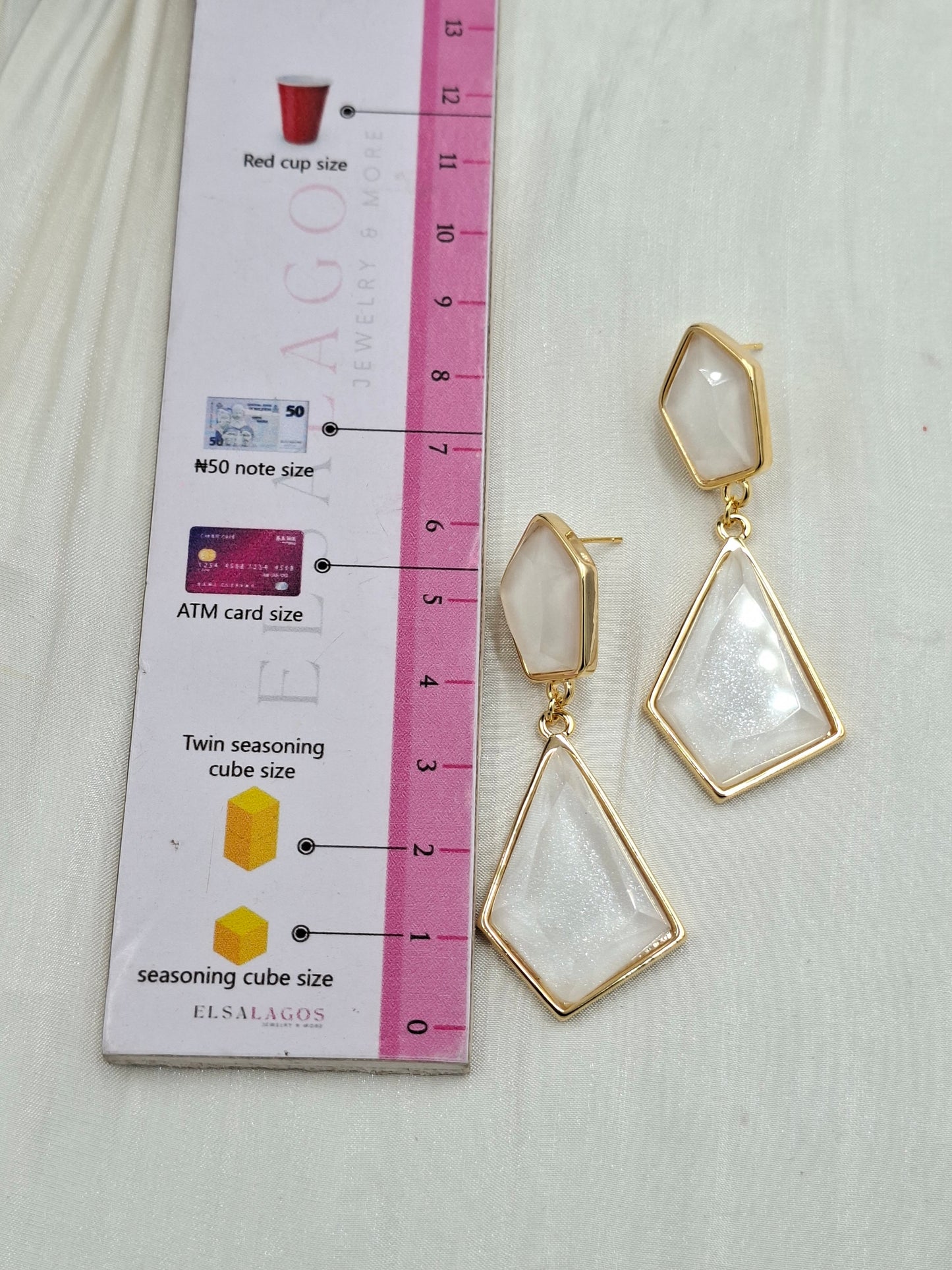 Shop White Marble Earring for Women at ElsaLagos in Nigeria
