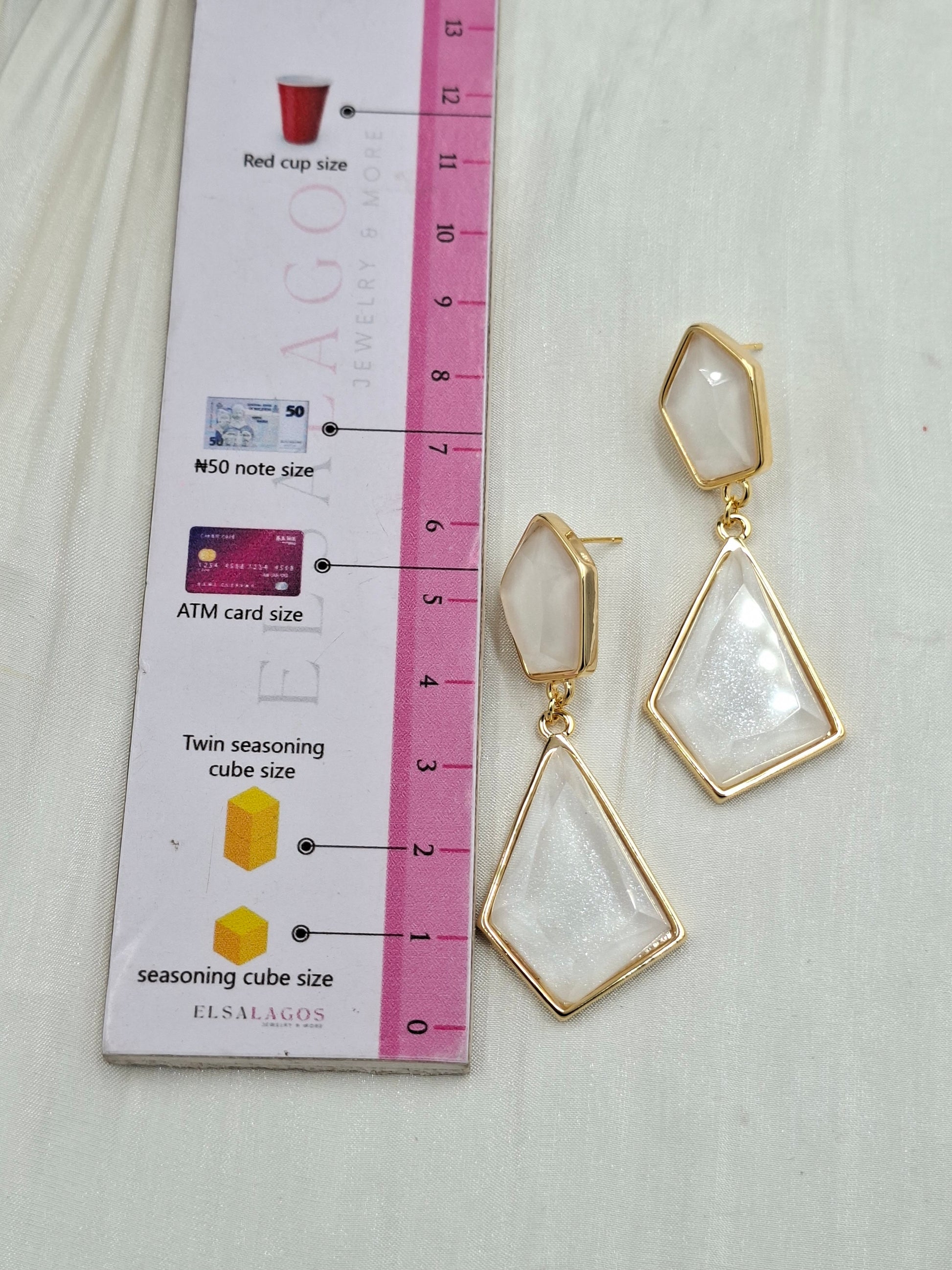 Shop White Marble Earring for Women at ElsaLagos in Nigeria