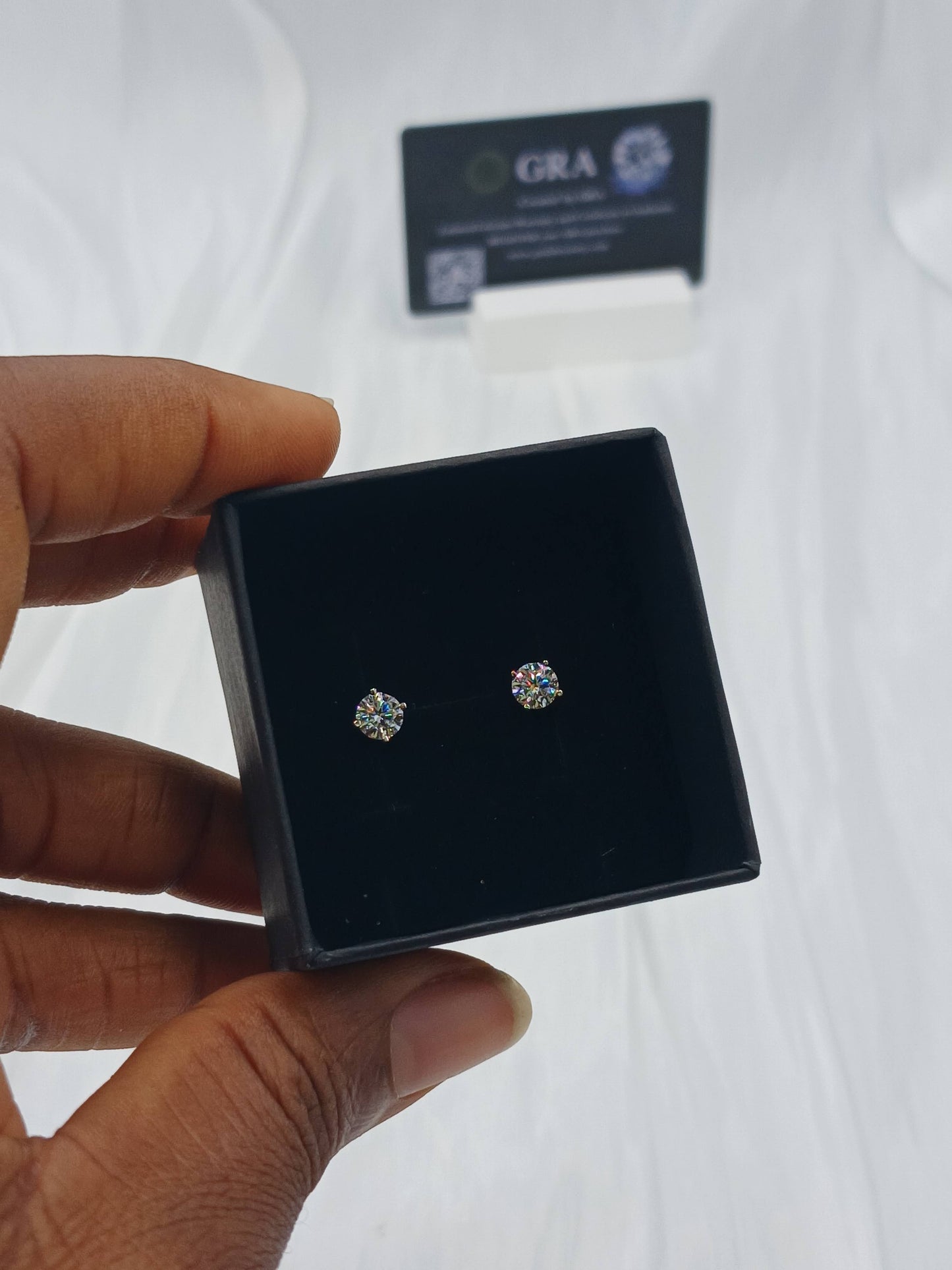 Moissanite diamond earrings