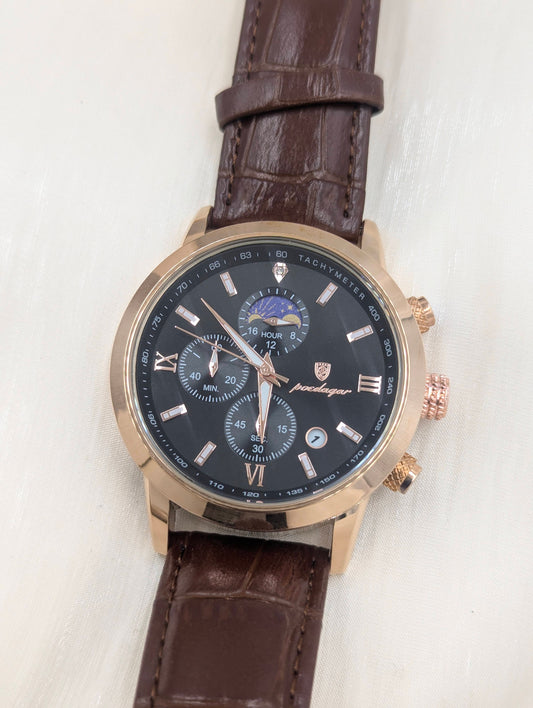 Poedagar Leather Wristwatch