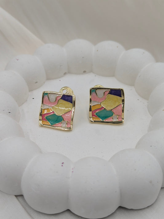 Abstract Clip Earrings