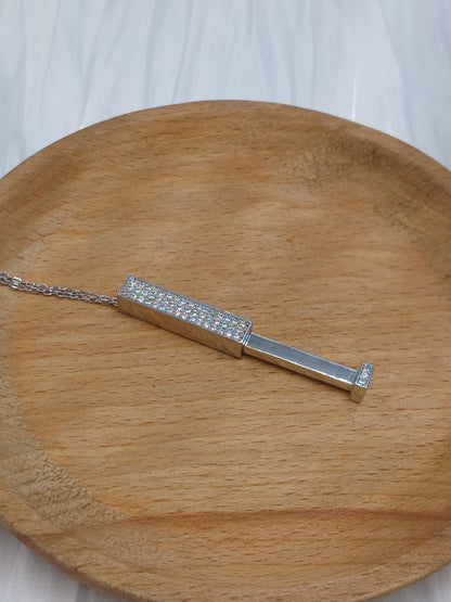 Bedazzled bar necklace