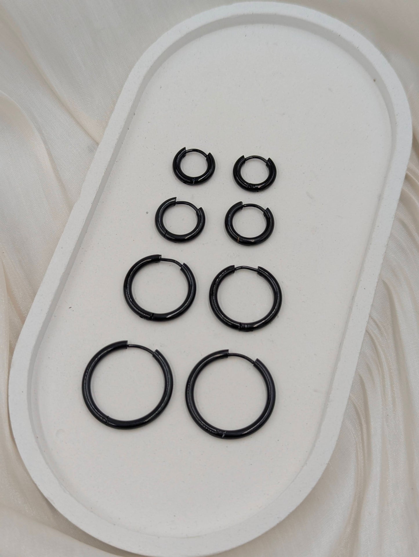 Black Mini Hoops