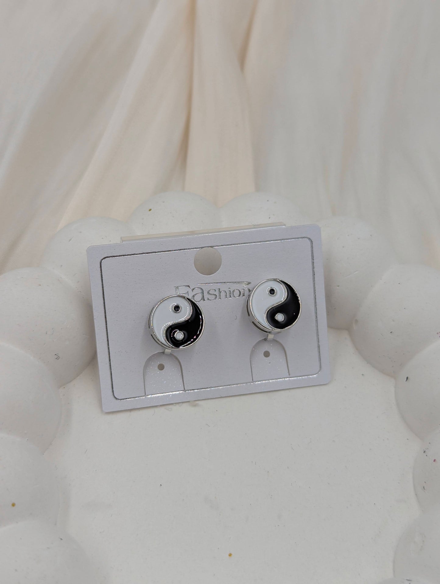 Yin Yang Clip On Earrings