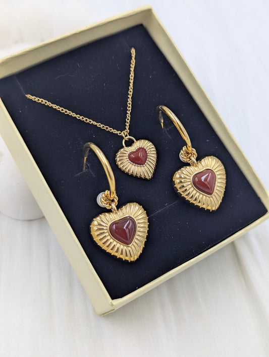 Heart Necklace Set