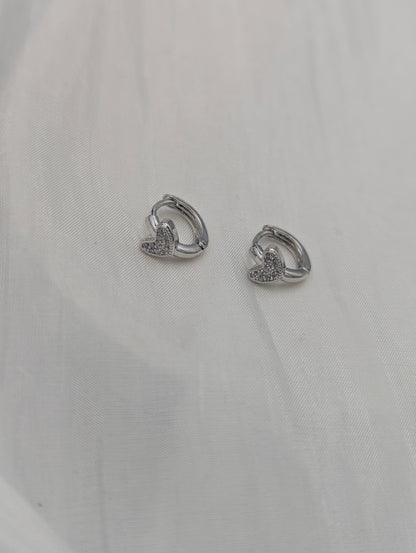 Dainty Heart Hoops