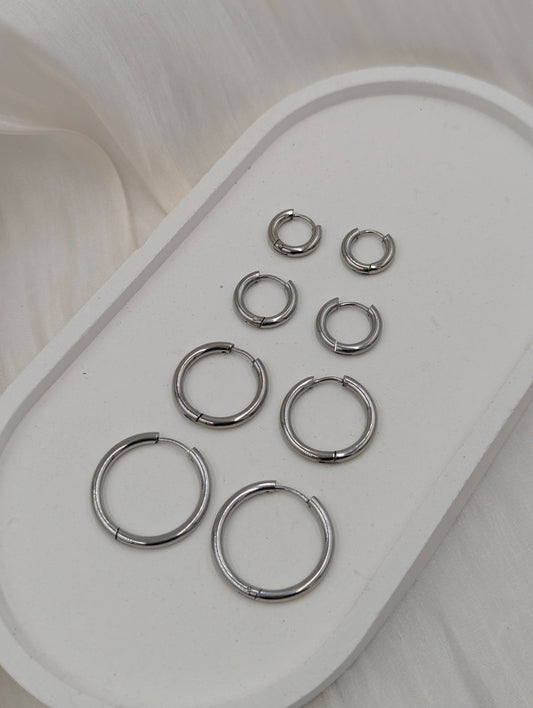 Silver Mini Hoops