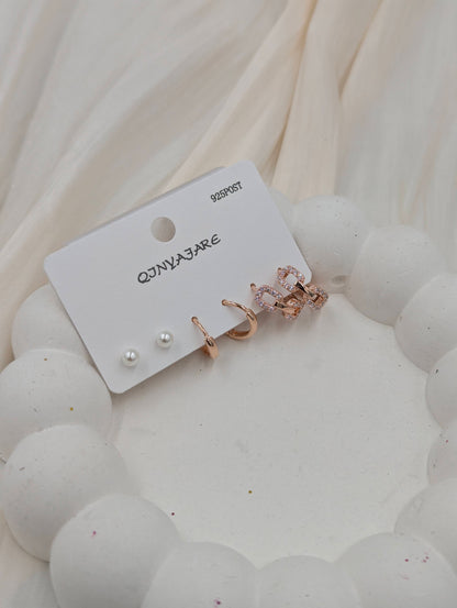 Rose Gold Hoop Set