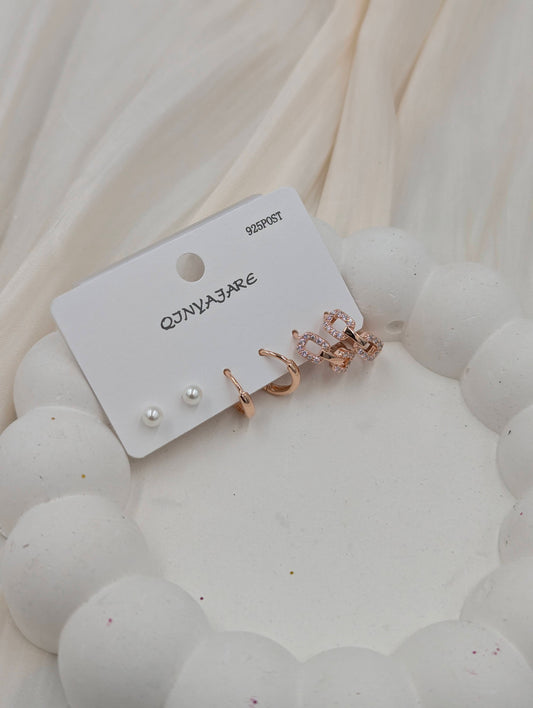 Rose Gold Hoop Set