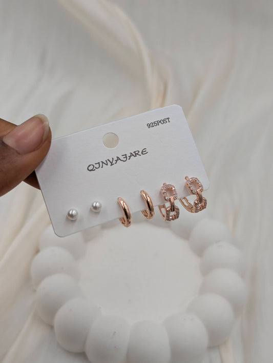Rose Gold Hoop Set