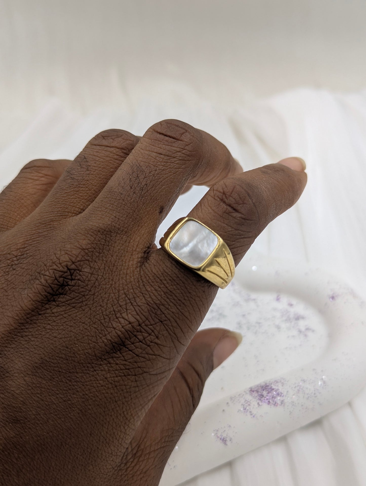 White Stone Ring (size 9)