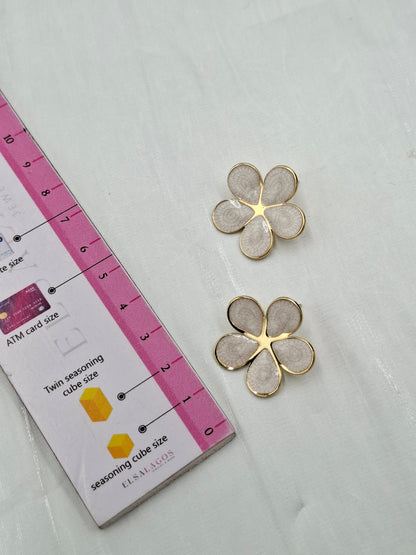 White Floral Earrings