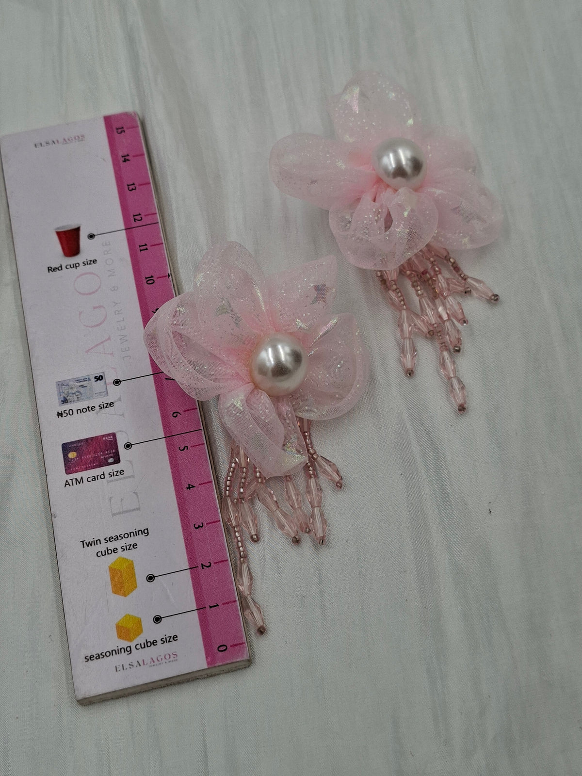 Pink Tinsel Earrings