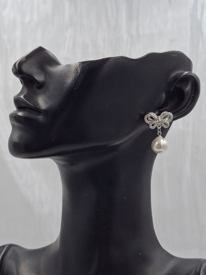 Bowknot Pearl Earrings