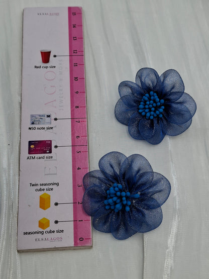 Dark Blue Petal Earrings