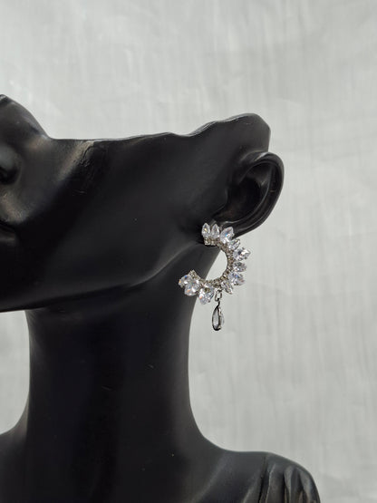 Crescent CZ Earrings