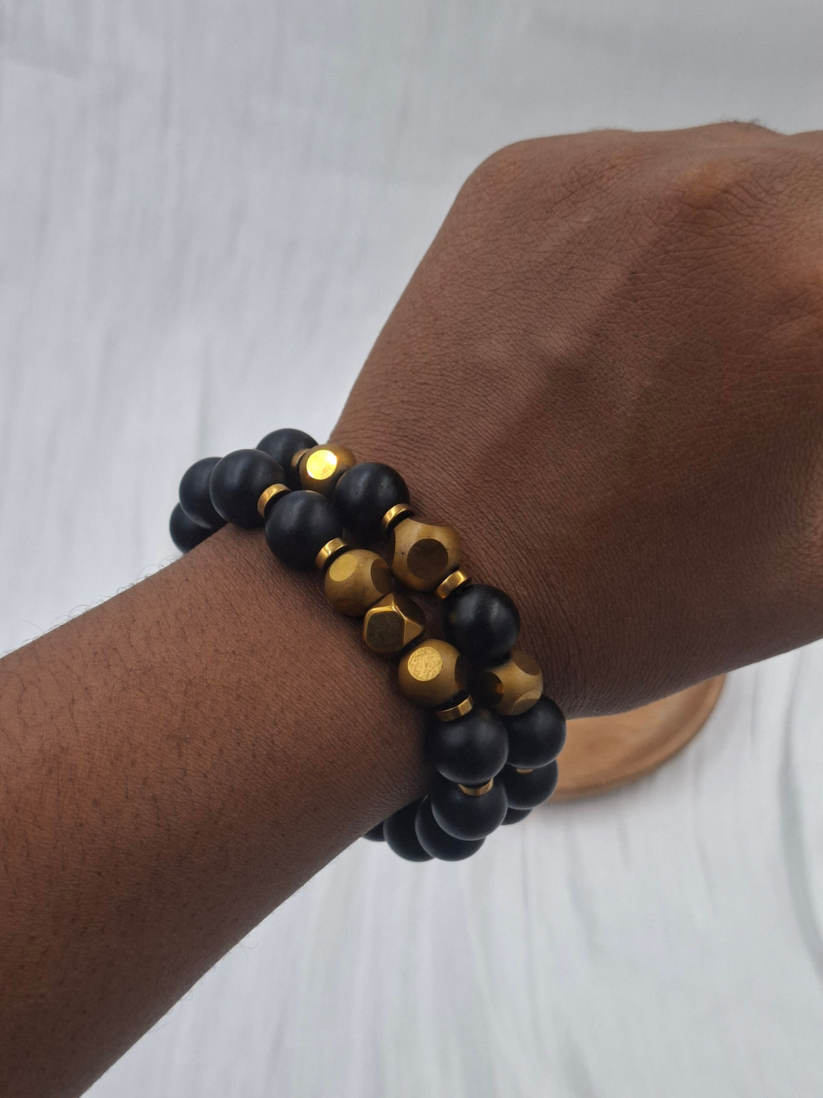 Midnight Gold Bead Bracelets