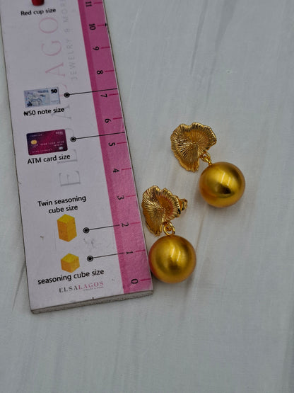 Gold Hibiscus Earrings