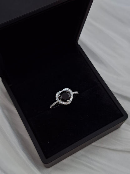 Onyx Aurora Moissanite Ring