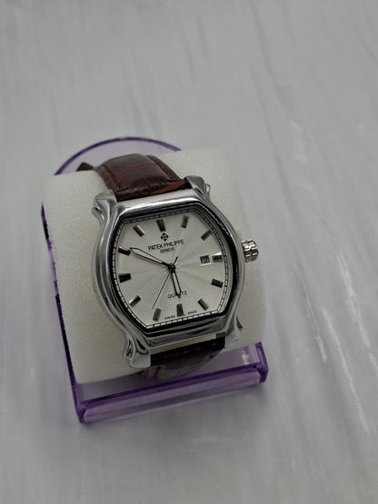 Brown Leather Patek Wristwatch
