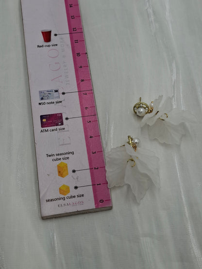 White Petal Earrings