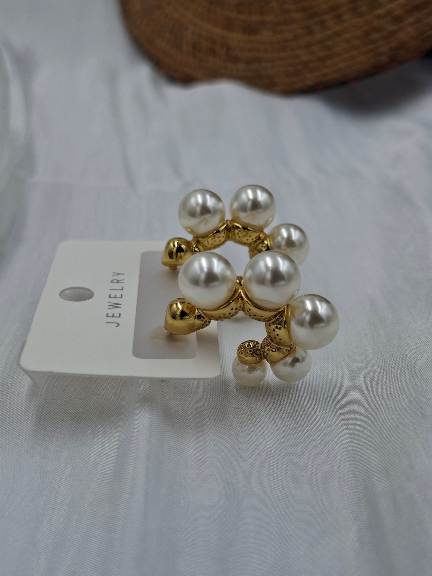 Triple Pearl Hoop Earrings
