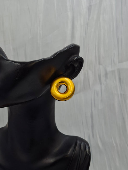 Gold Doughnut Earrings