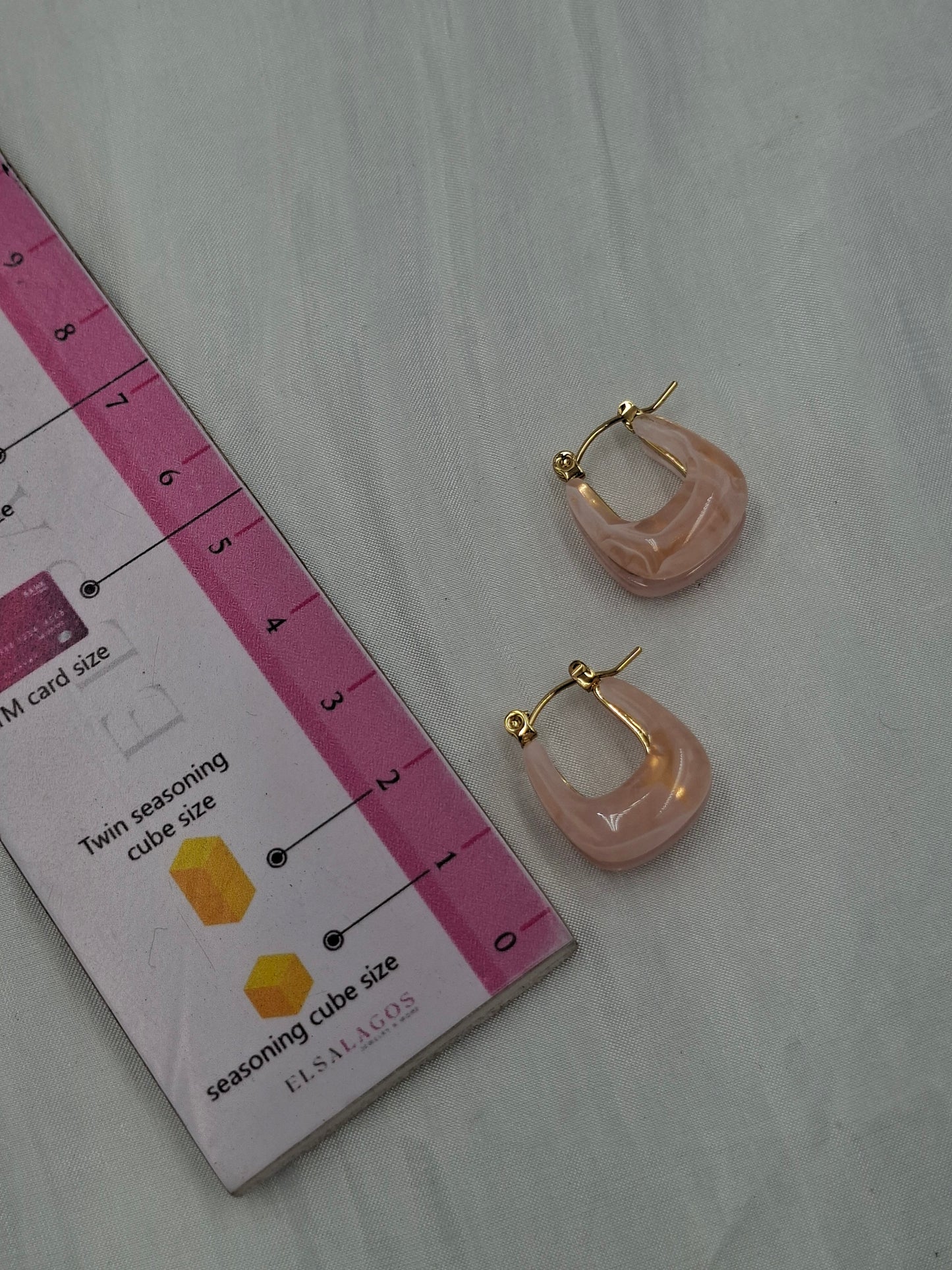 Retro Marble Hoop Earrings