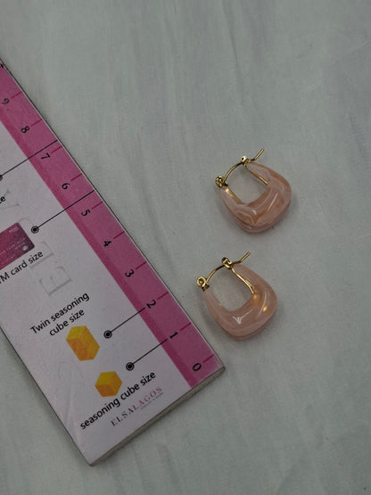Retro Marble Hoop Earrings