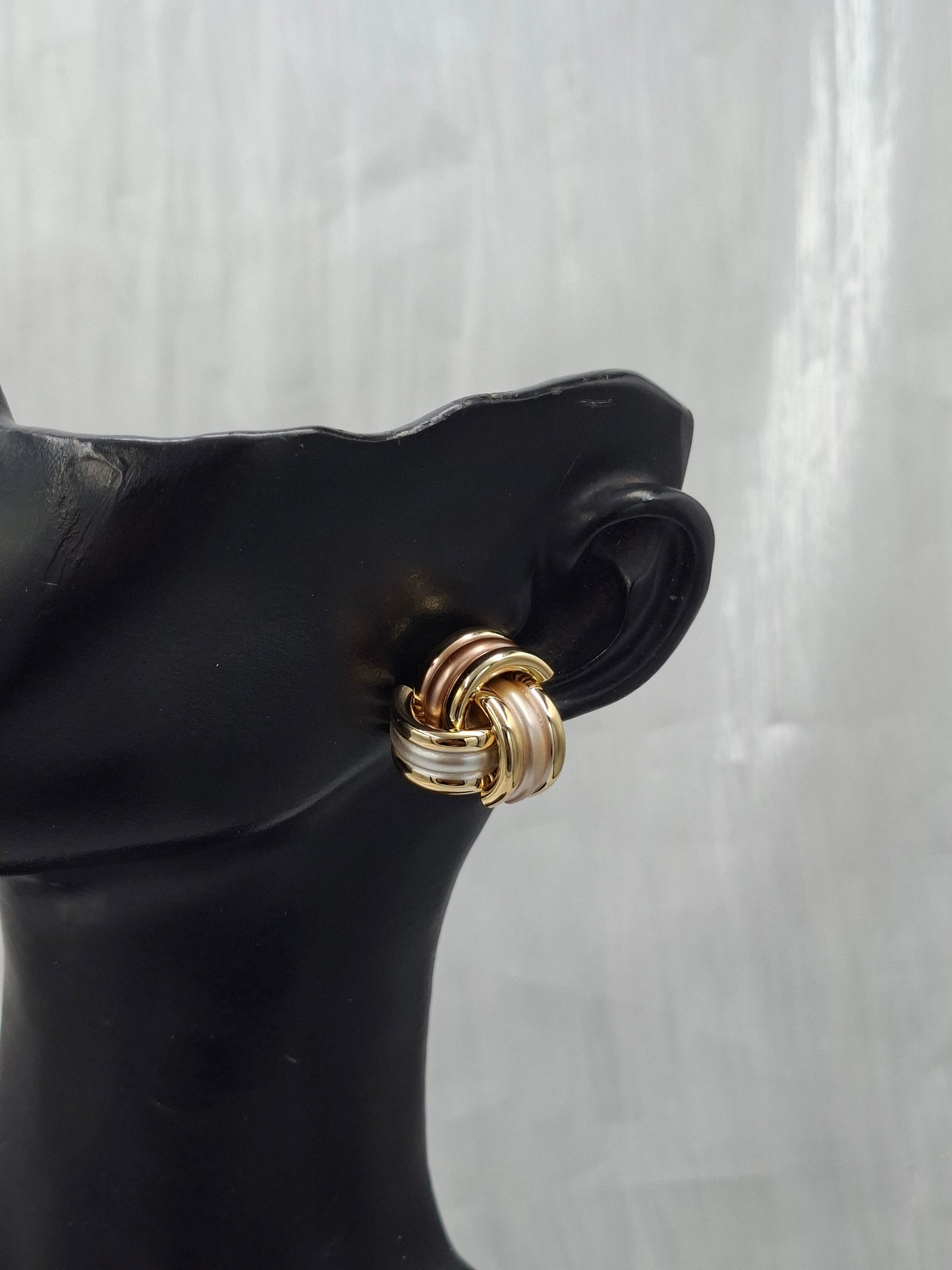 3 Tone Knot Earrings