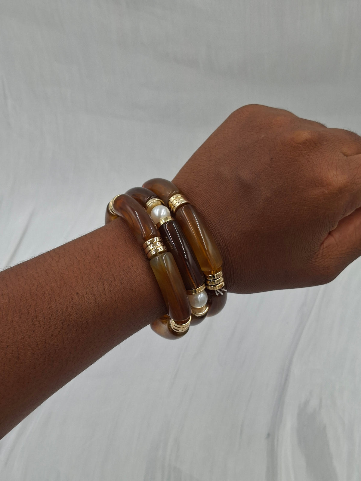 Brown Acrylic Bead Bracelets