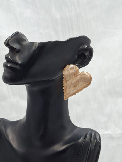 Brown Heart Earrings