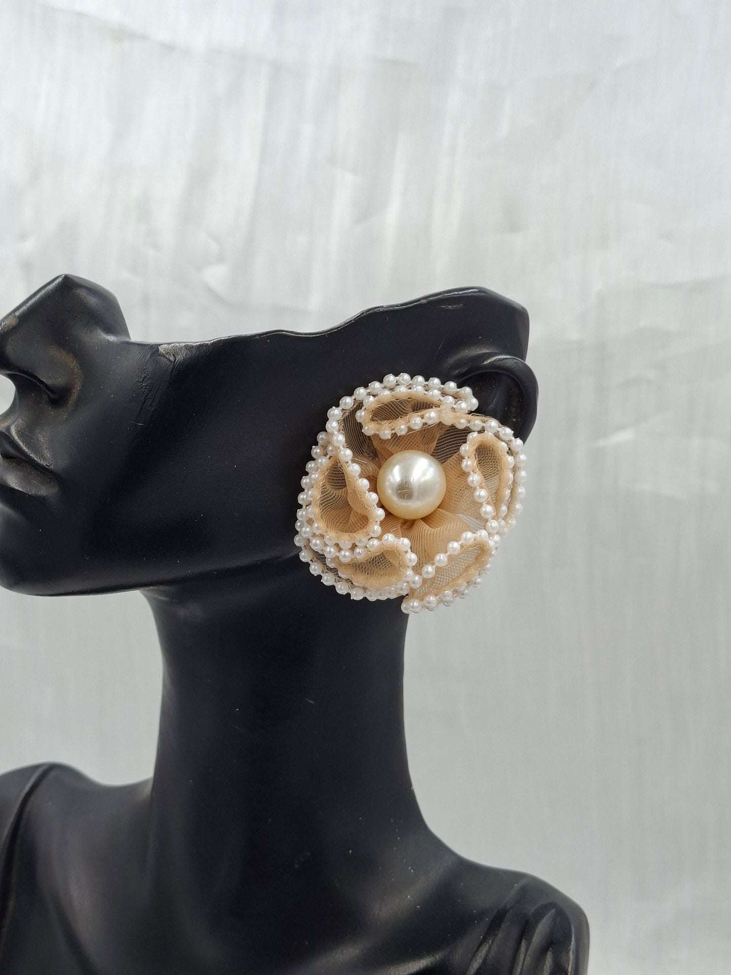 Brown Ruffle Earrings