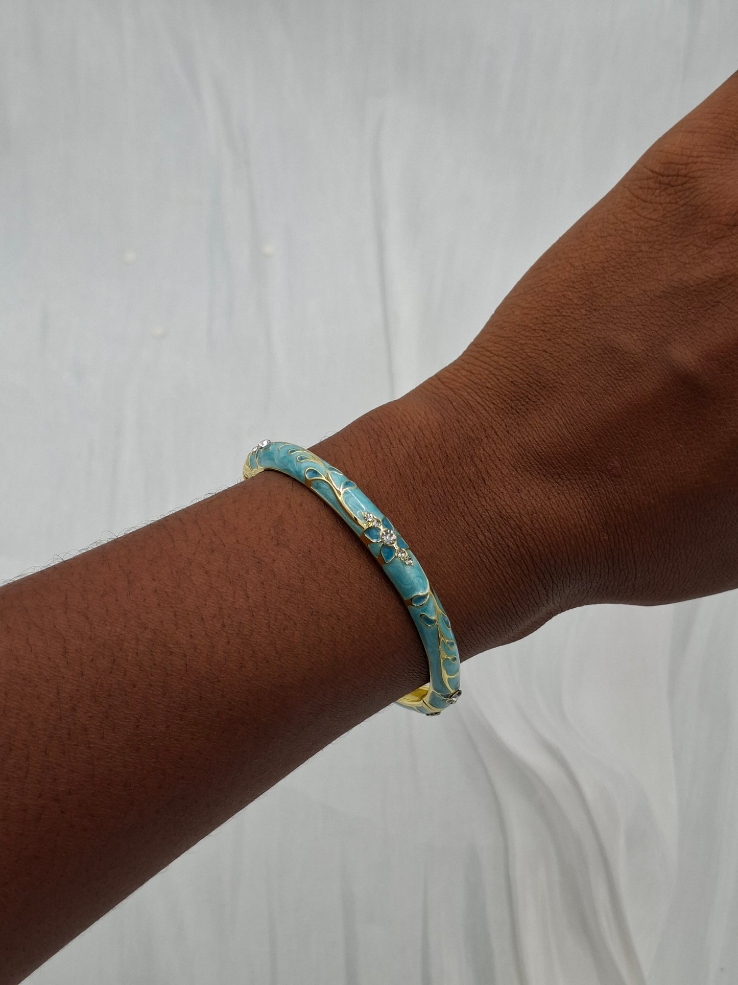 Blue Botanical Bangle