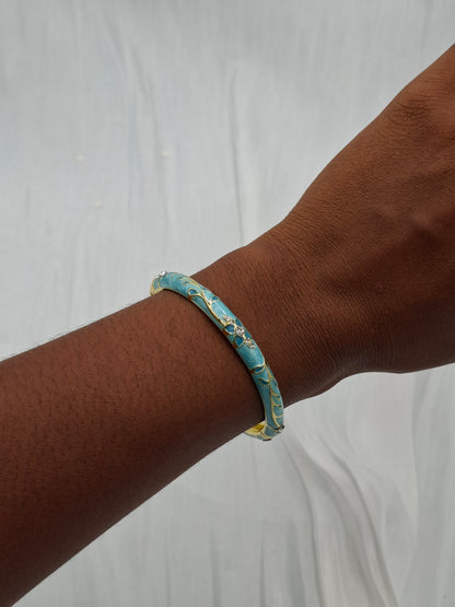 Blue Botanical Bangle