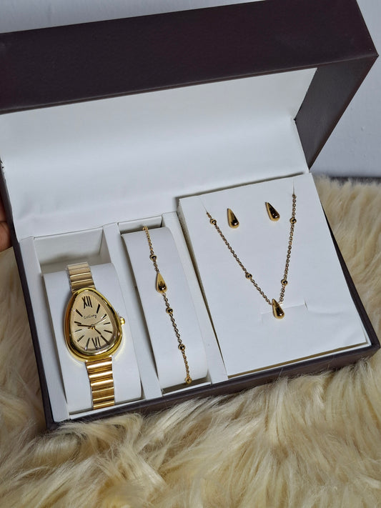Gold TearDrop Jewelry Gift Set