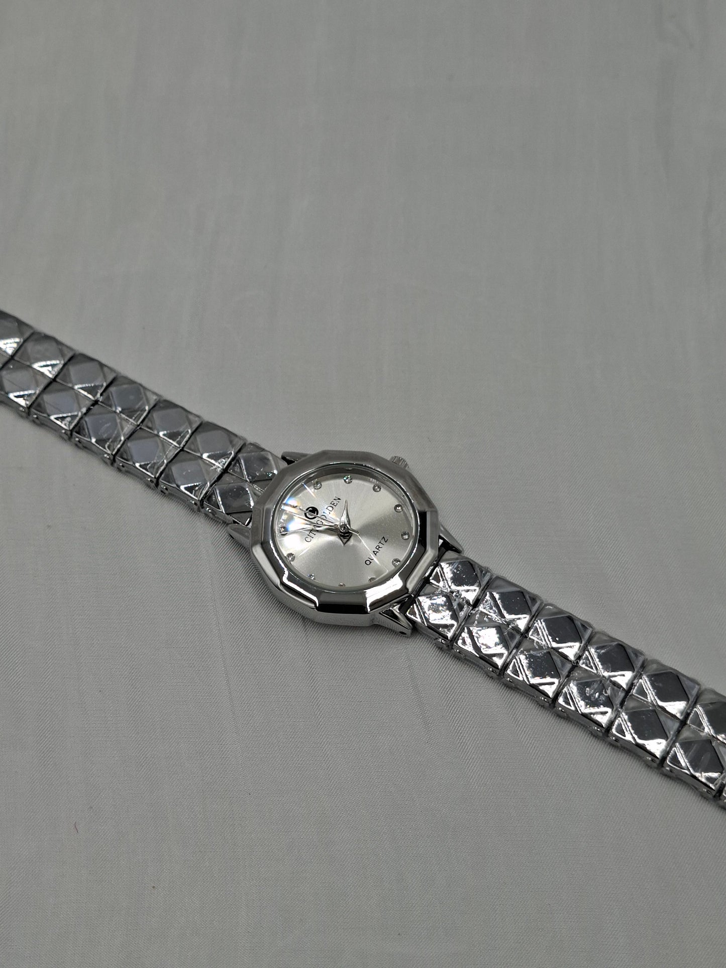 Silver Geometric Wristwatch