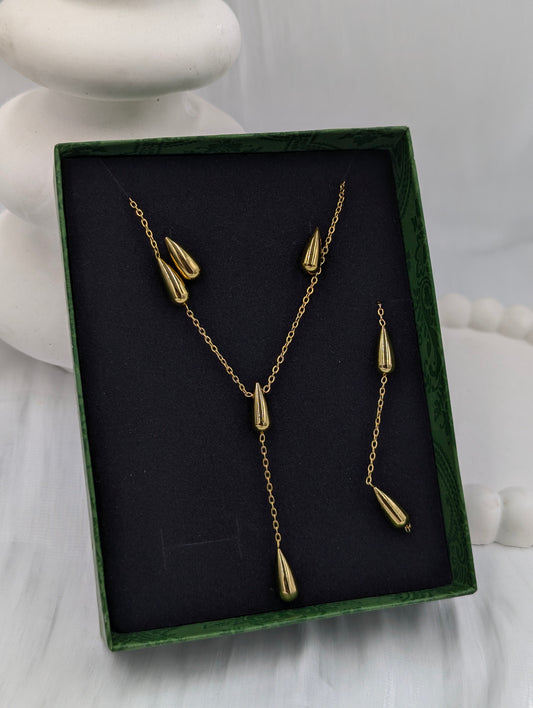 Droplet Y Necklace Set