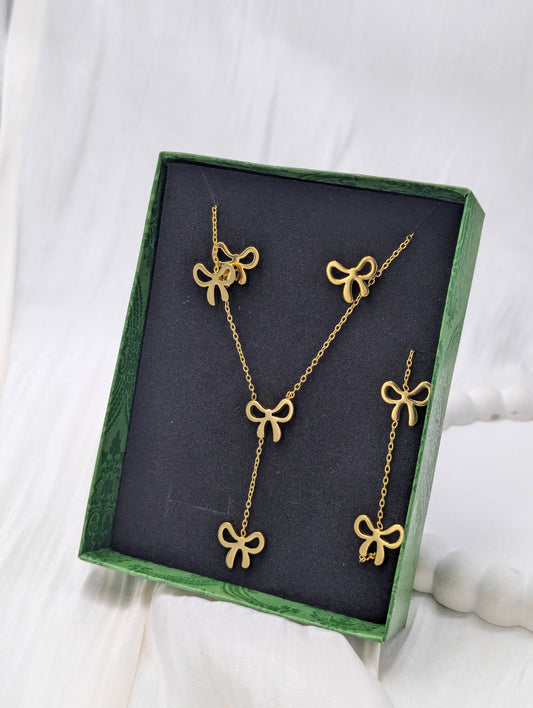 Bow Y Necklace Set