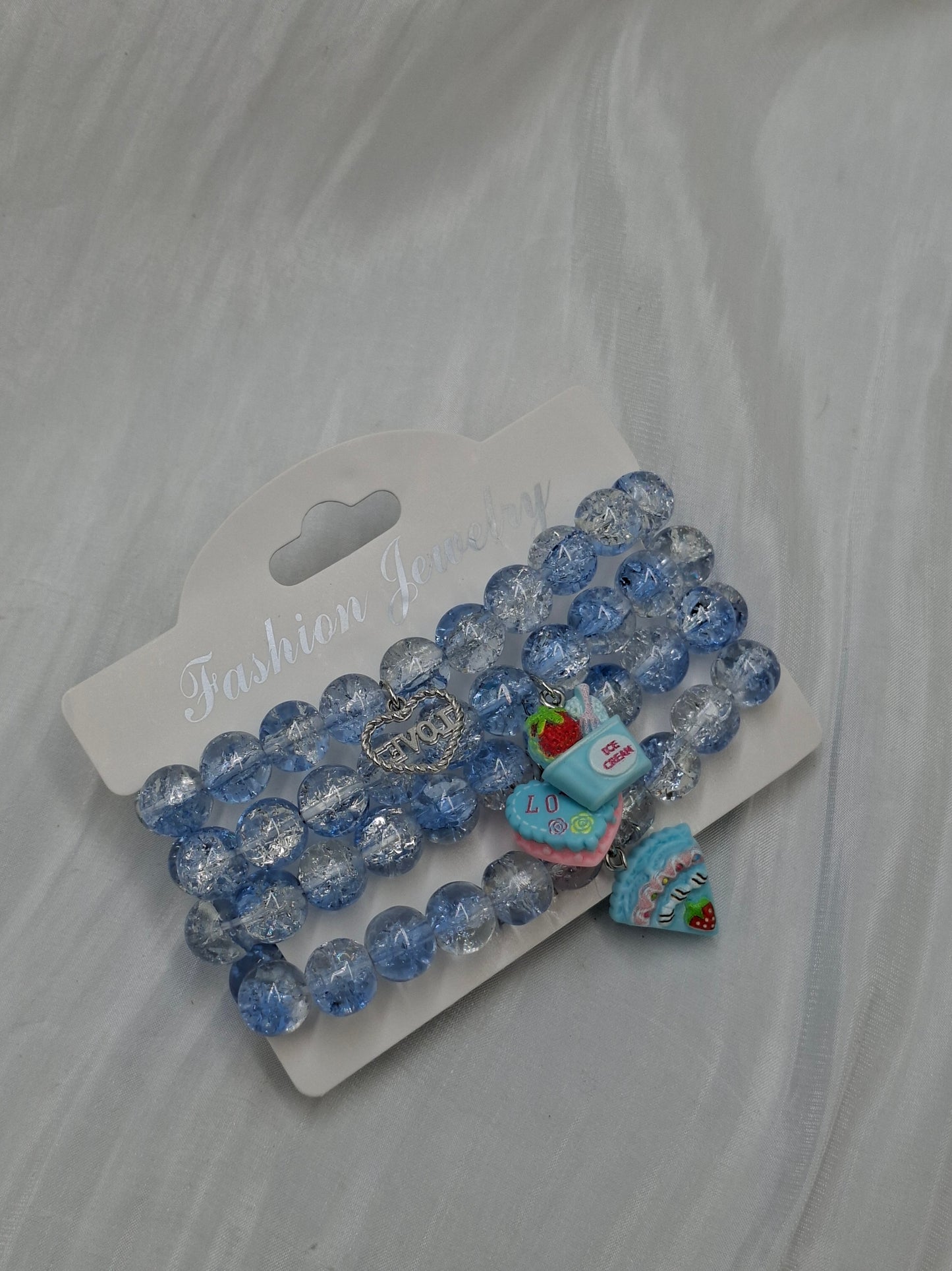 Blue Glass Bead Bracelets
