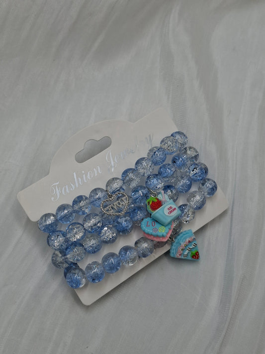 Blue Glass Bead Bracelets