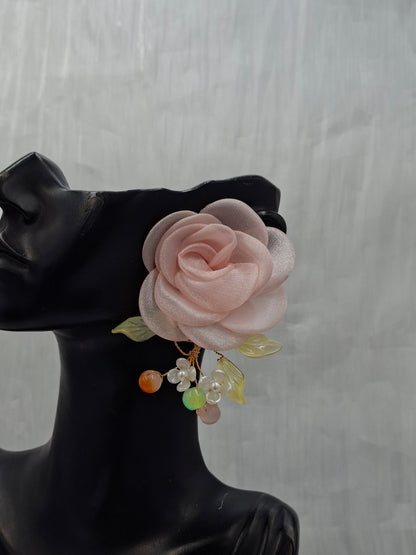 Pale Pink Flower Earrings