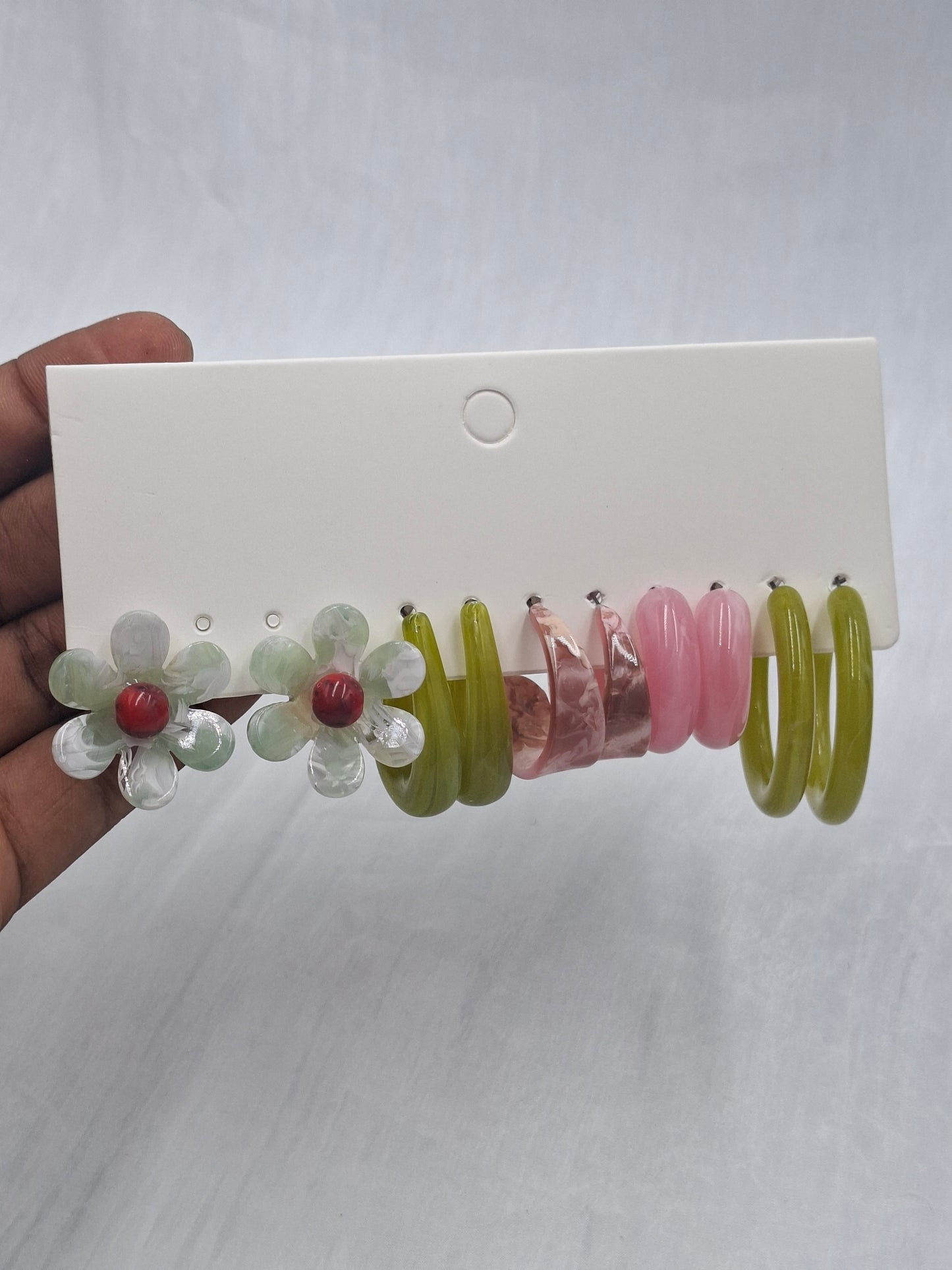 Green Resin Hoop Set