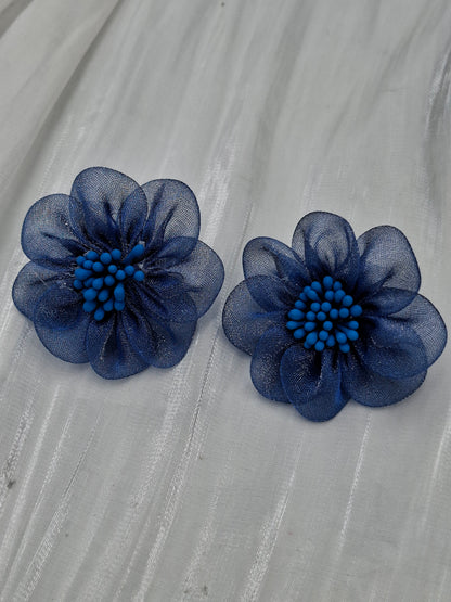 Dark Blue Petal Earrings