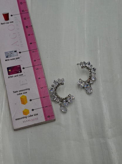 Crescent CZ Earrings
