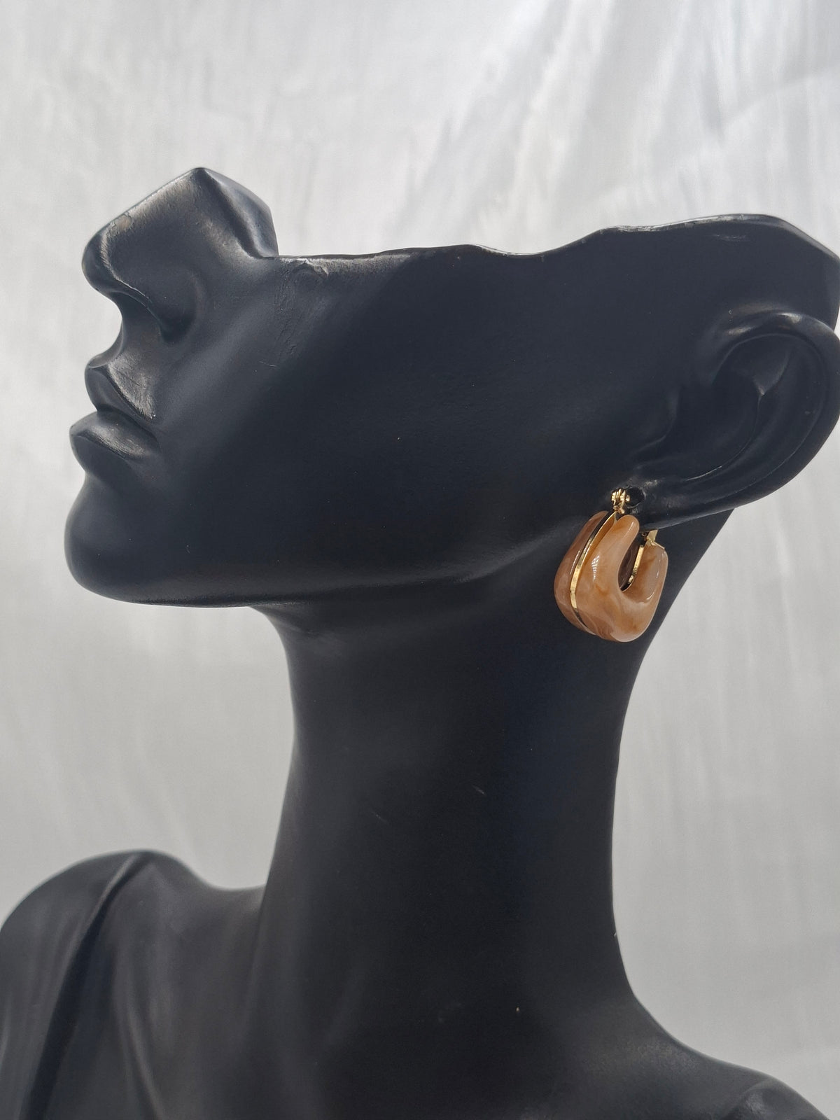 Retro Marble Hoop Earrings